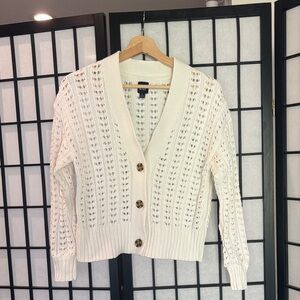 GAP Women's Chunky Crochet Cardigan Sweater